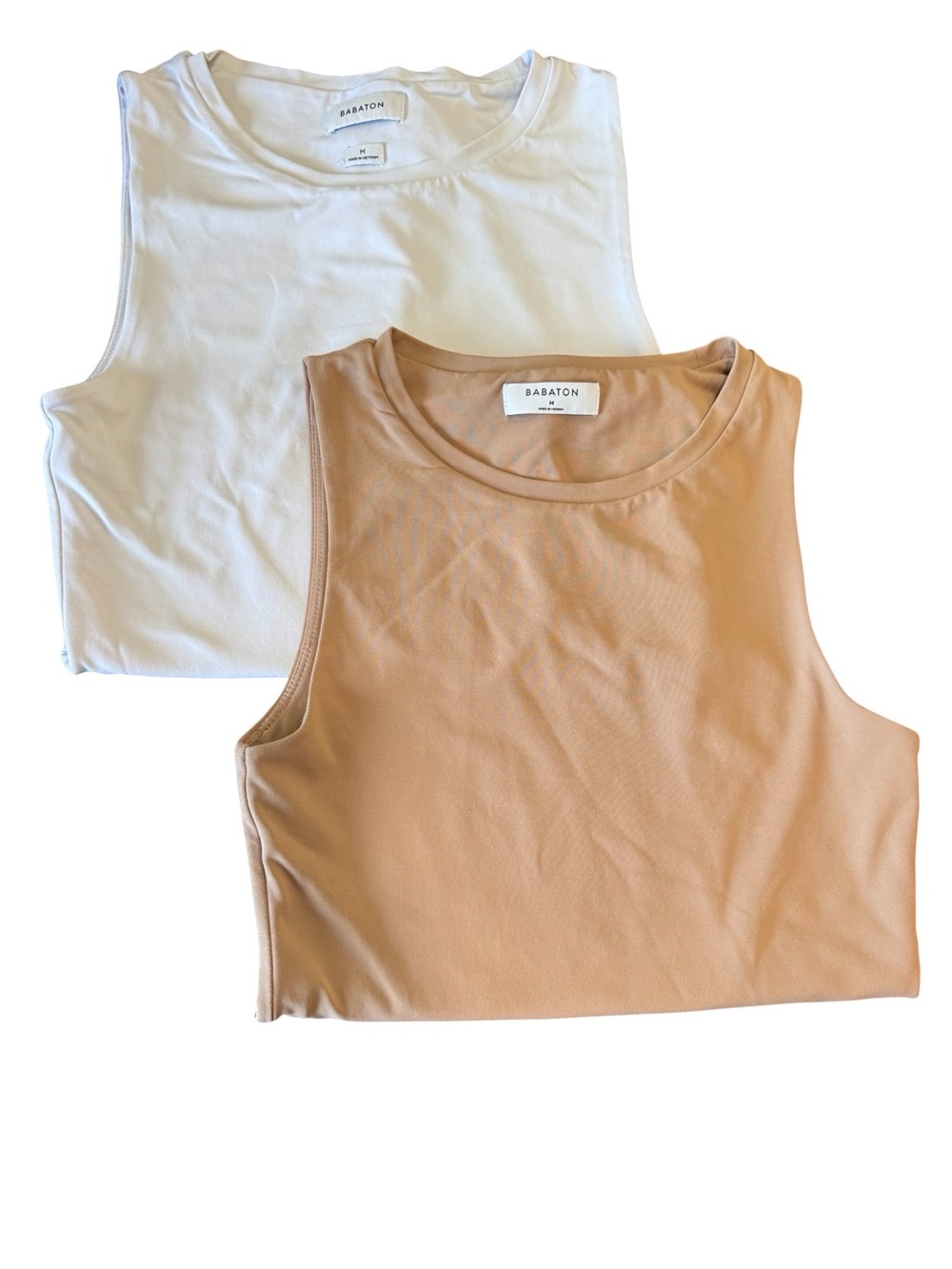 Aritzia Babaton Bodysuit Sleeveless Lot Of 2 Size Medium Gray/Tan